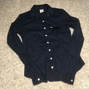 Abercrombie & Fitch navy blue button down